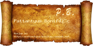 Pattantyus Bonifác névjegykártya